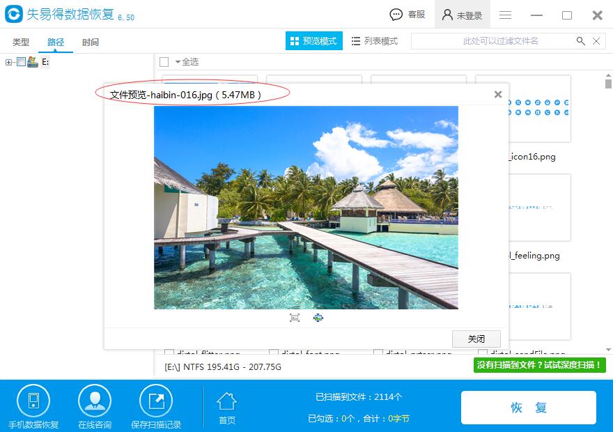 图4：预览即将恢复的文件